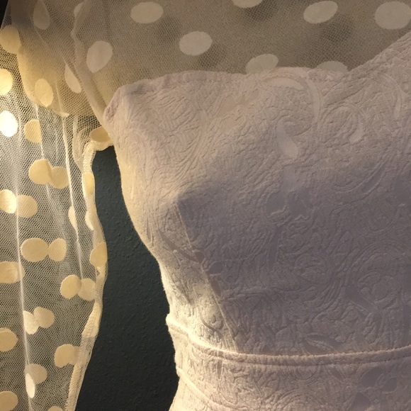 NWT Sweetheart Dot Fit & Flare Dress Cream - Picture 6 of 7